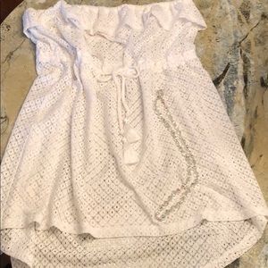 Op White Strapless Swimsuit Coverup (never used)